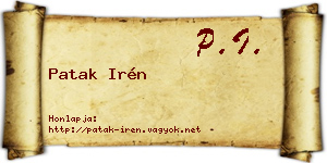 Patak Irén névjegykártya