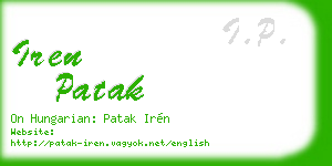 iren patak business card